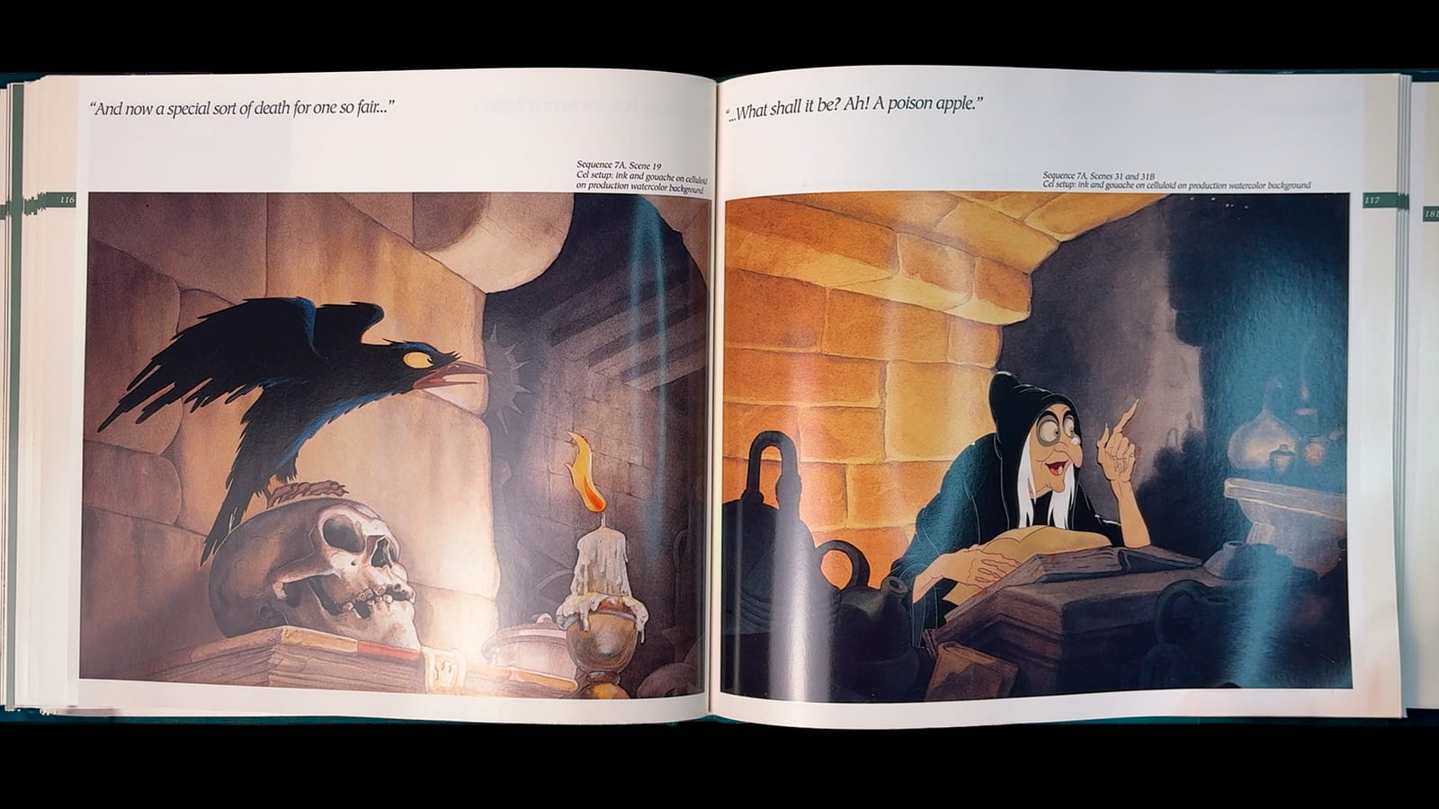 Snow White book spread — the Witch