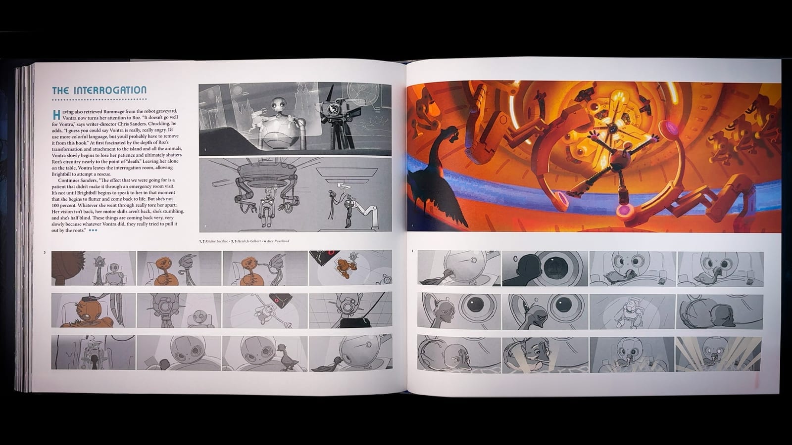 Storyboards and story development pages from The Art of The Wild Robot