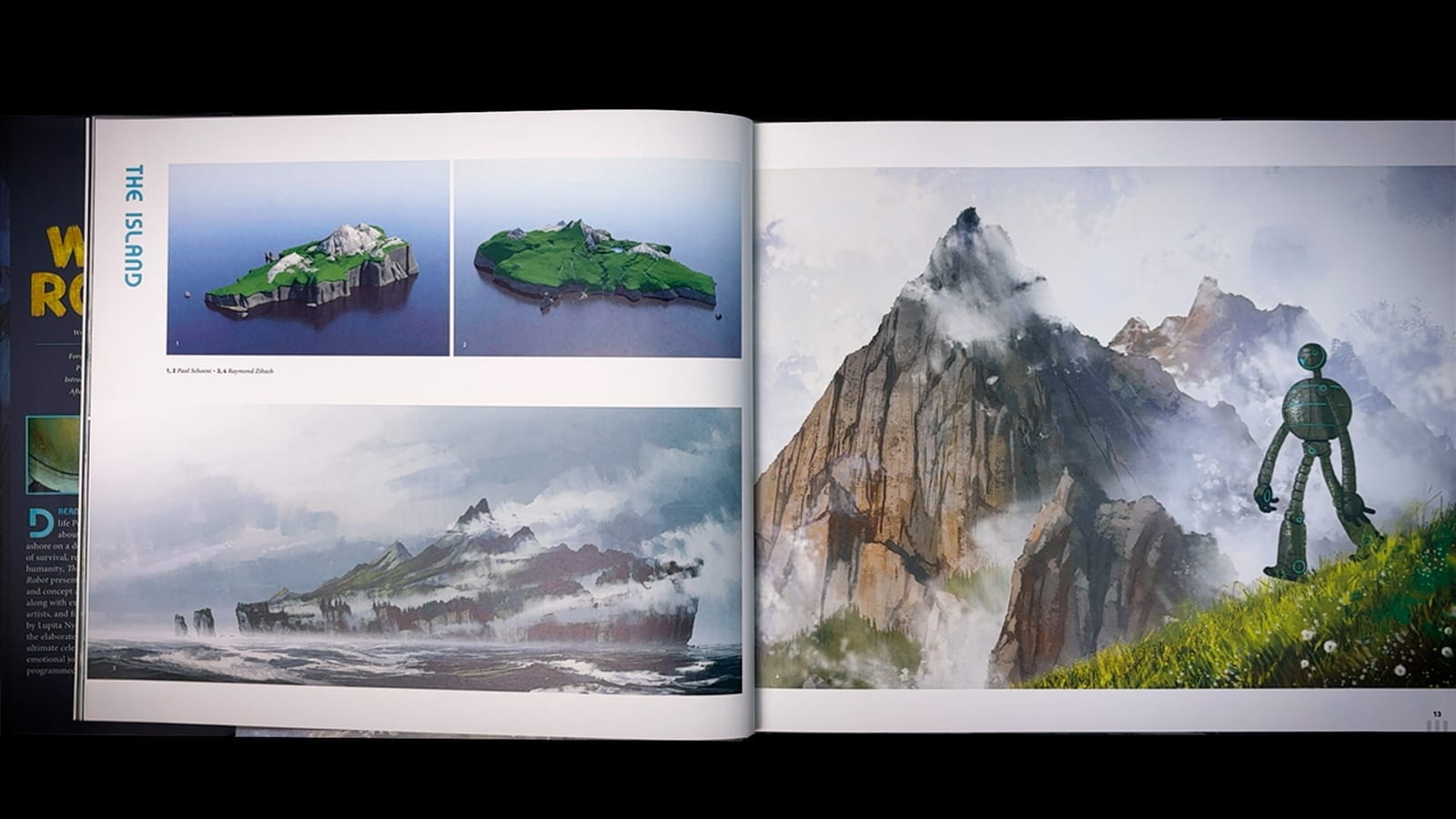 Painterly environment art of the island from The Art of The Wild Robot