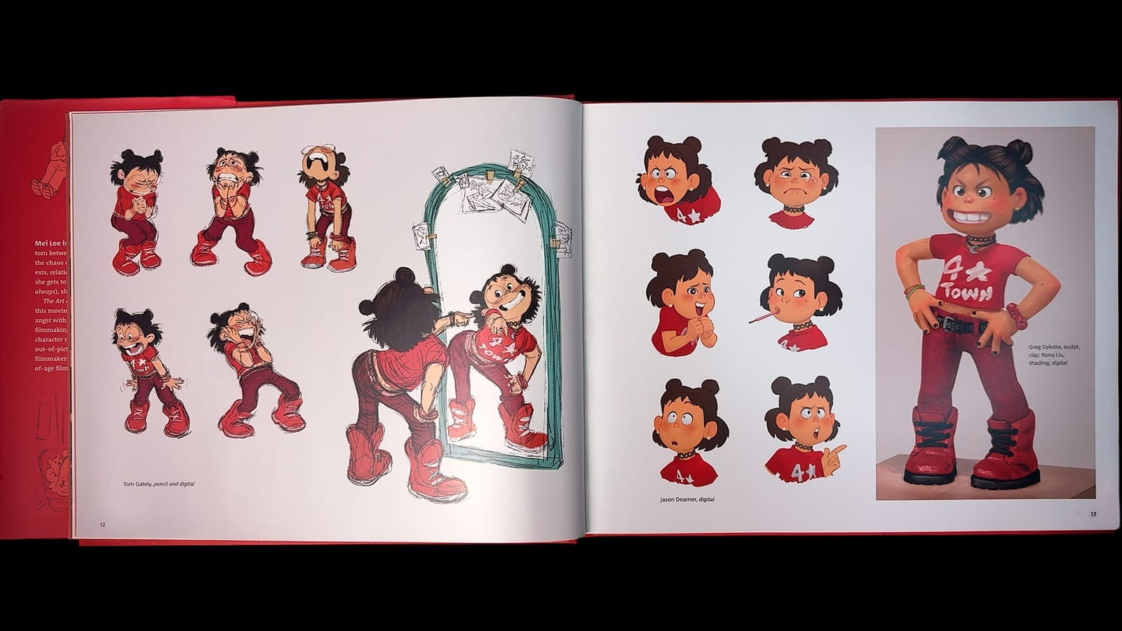 Character design pages for Mei Lee and Panda Mei from The Art of Turning Red