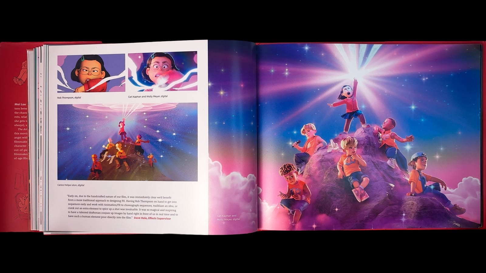 Storyboards and story development pages from The Art of Turning Red