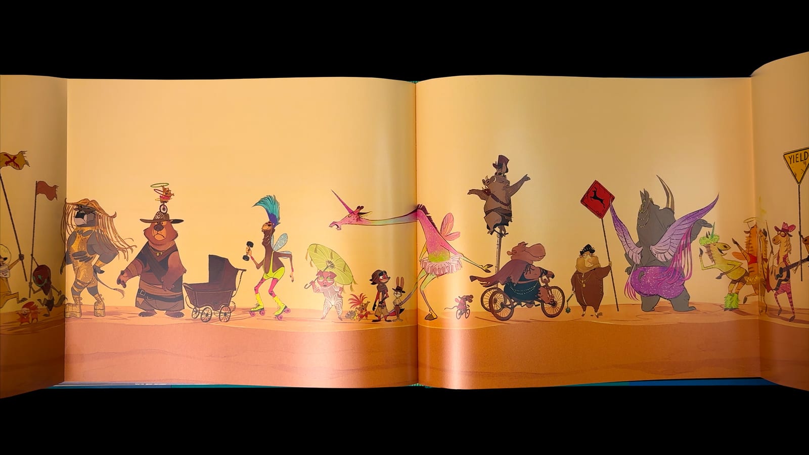 Zootopia 2 book spread — parade of characters